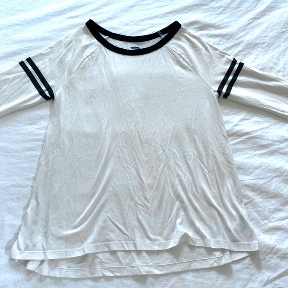 Girls size 14 sports striped tee, white and black - Picture 3 of 3